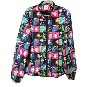 Disney Nightmare Before Christmas Windbreaker Jacket US Large Allover Print EUC